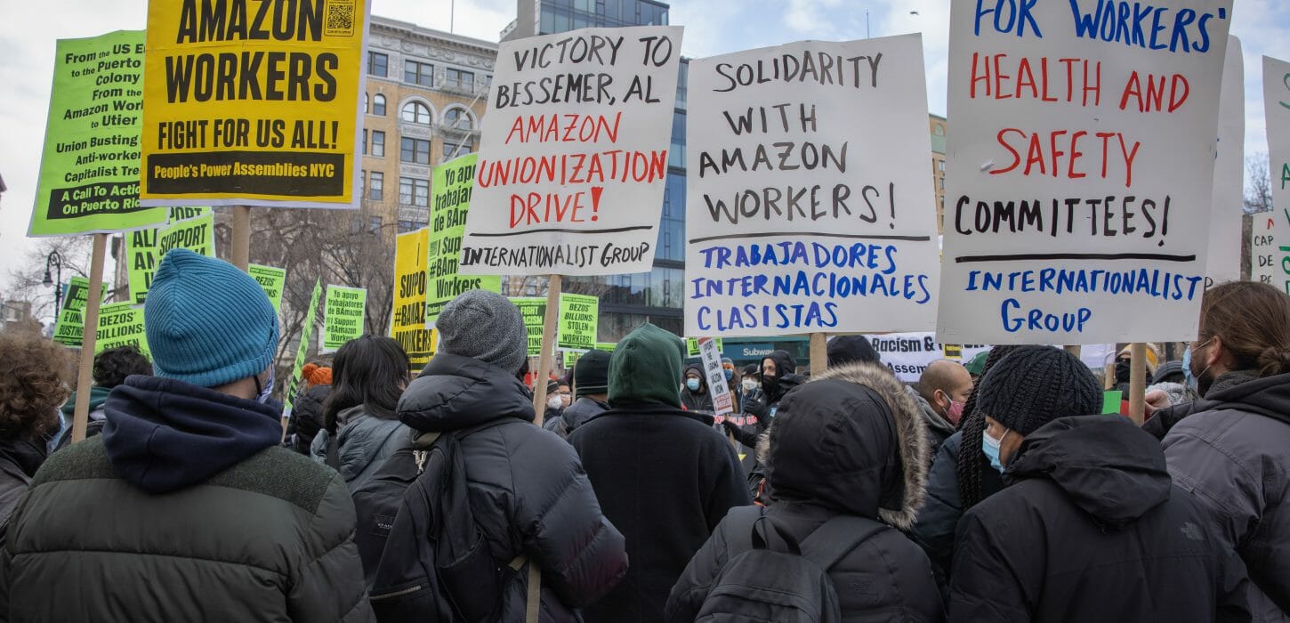 amazon workers protesting in bessemer alabama