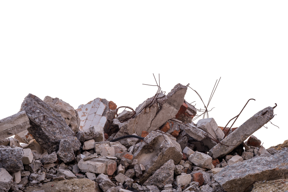 Photo of a pile of concrete rubble