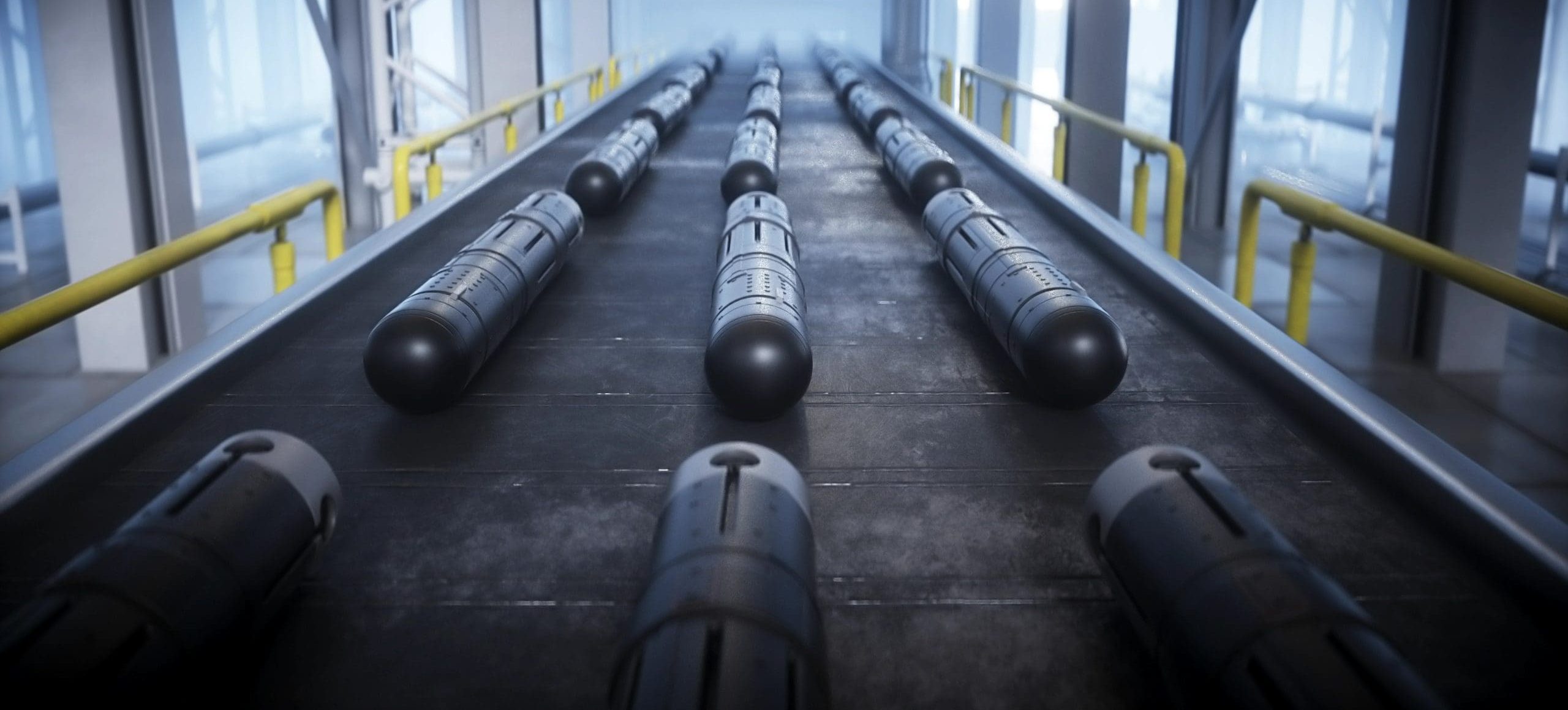 Illustration: Military rockets roll off an assembly line. (Shutterstock)